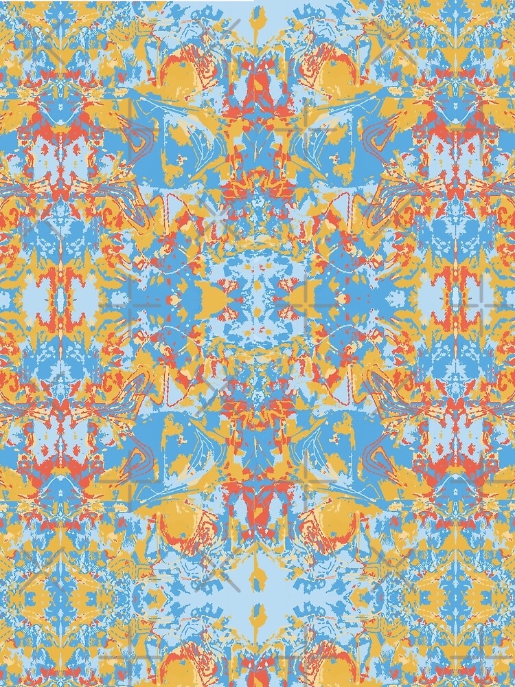 Abstract Yellow Blue Exclusive Pattern by LIRAZ ZIV