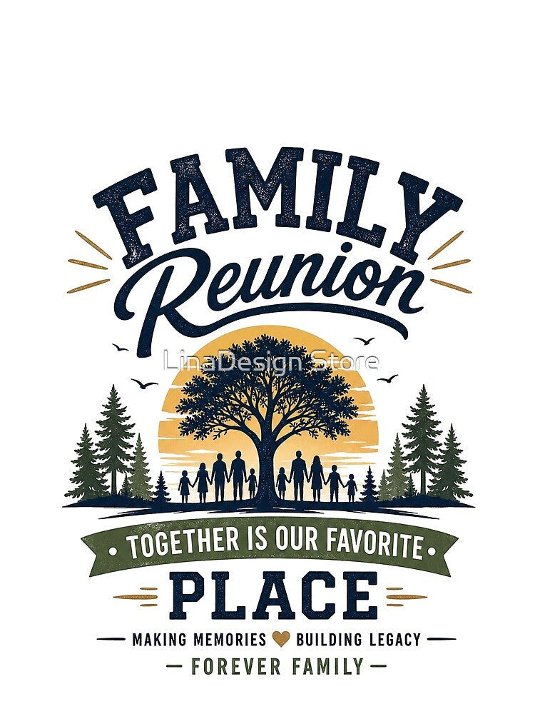 Family Reunion Together Is Our Favorite Place Rustic Vintage Family Gathering by LinaDesign Store