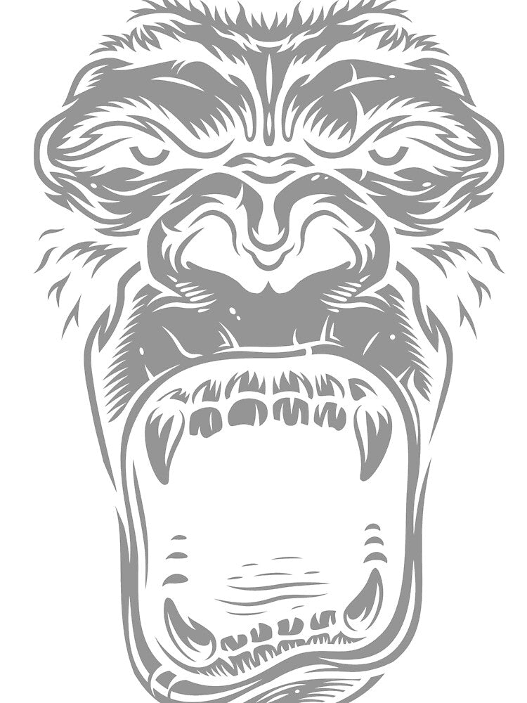 Face of gorilla on gray by PherppaXz