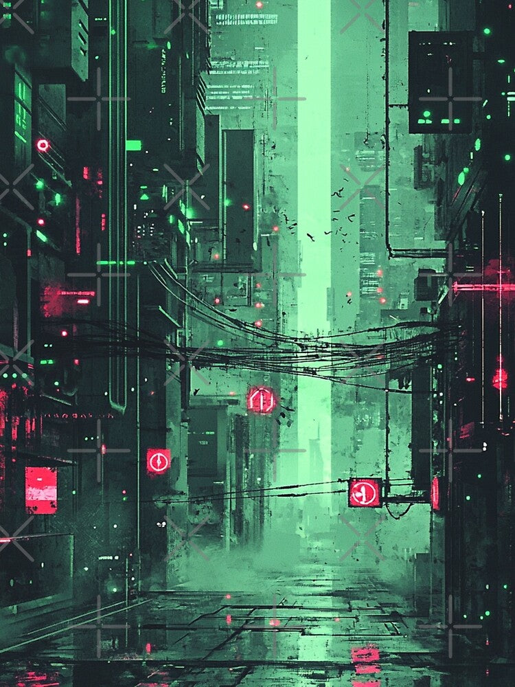 Cyberpunk Techno City Lights by GrinGalore