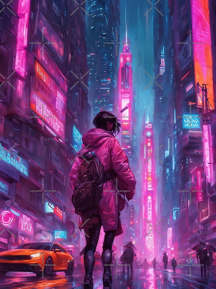 Futuristic cyberpunk cityscape at night by YINZY