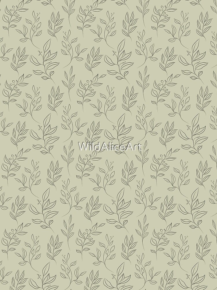 Olive Earthy Line Art by WildAliceArt