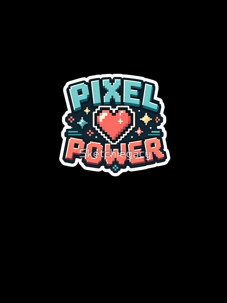 Pixel Power Retro Gaming Heart by Sketchlegacy