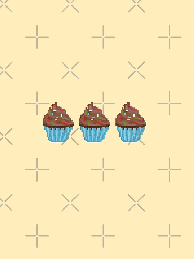 Pixel Chocolate Sprinkles Frosted Cupcakes by 8BitTrip