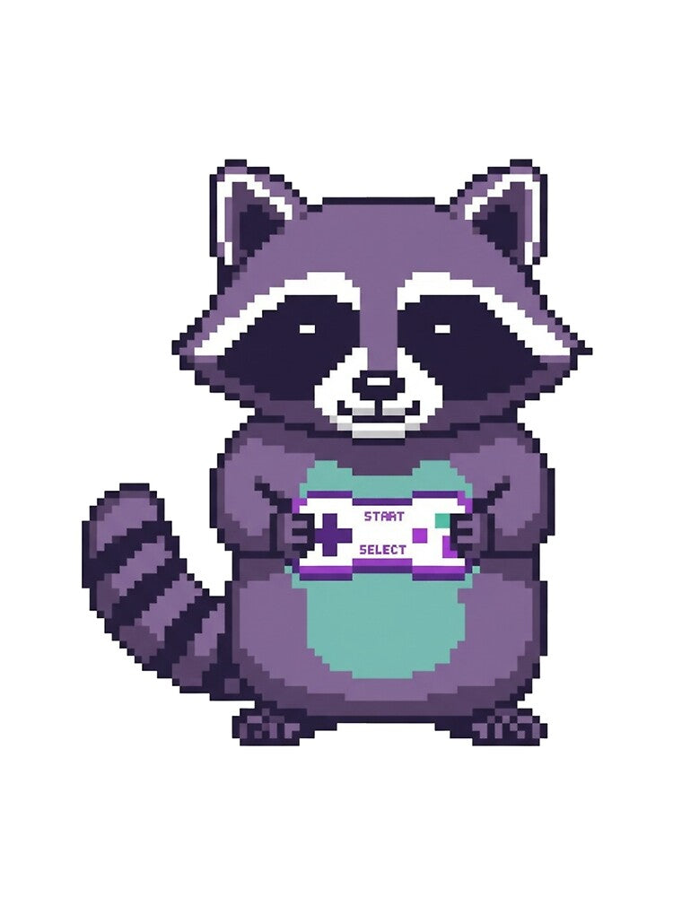 Pixel Raccoon Gamer by YasmaShop