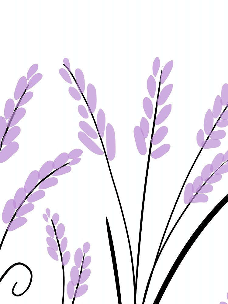 Minimalist Lavender Flowers – Aesthetic Botanical Artwork by PurpleRozeee