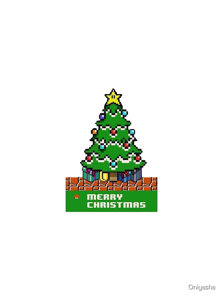 Pixel Christmas Tree Retro Gaming by Oniyasha