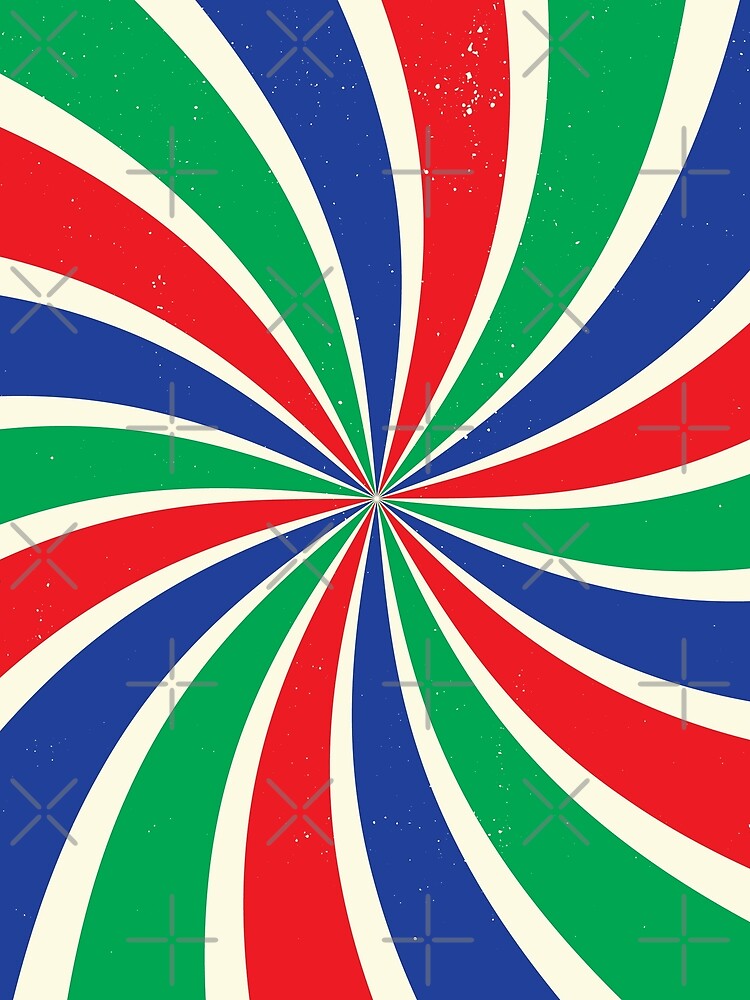 Textured Retro Sunburst | Red, Green, Blue by rsty11