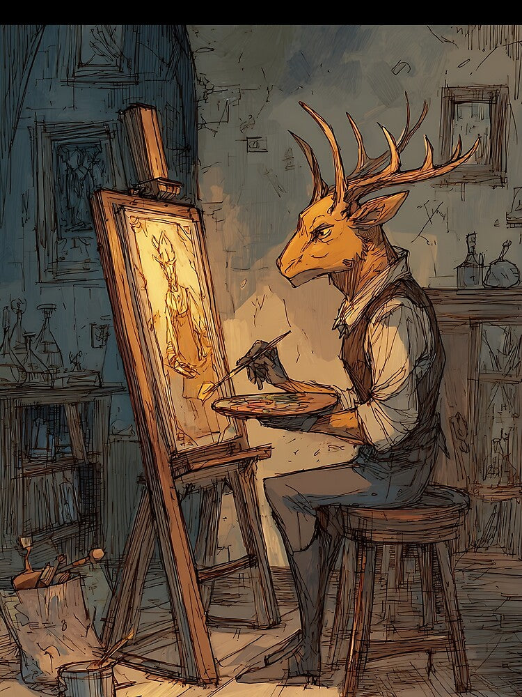 Light Academia Aesthetic: Deer's Art Class by bapupa