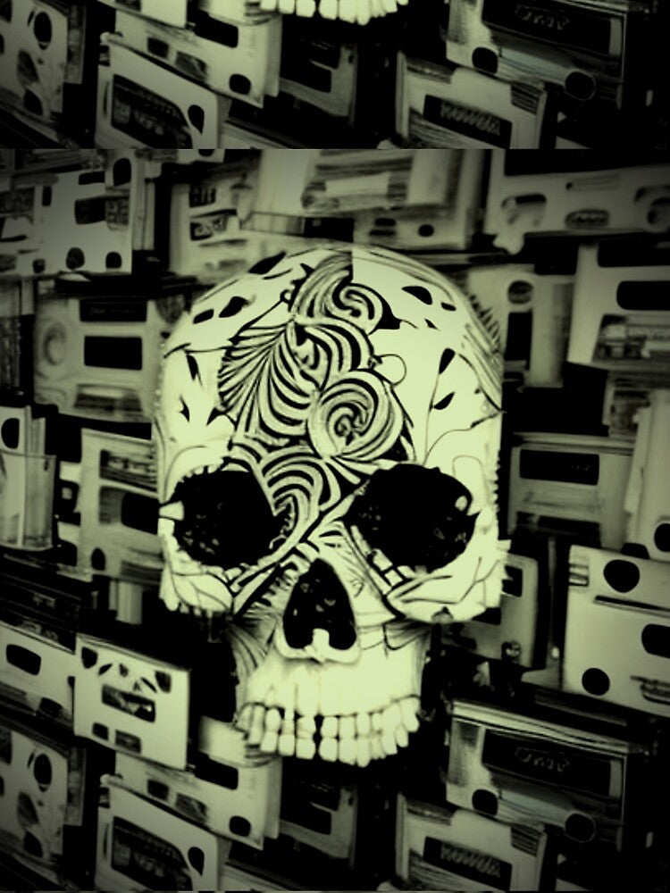 spiral skull with cassettes by weirdove