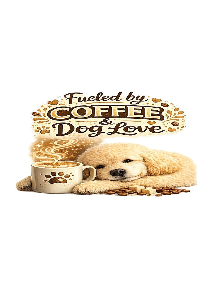 Fueled by Coffee & Dog Love – Cute Poodle Coffee Lover Design by Designpnl