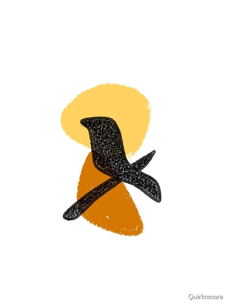Minimalist bird on a branch by Quirknmore