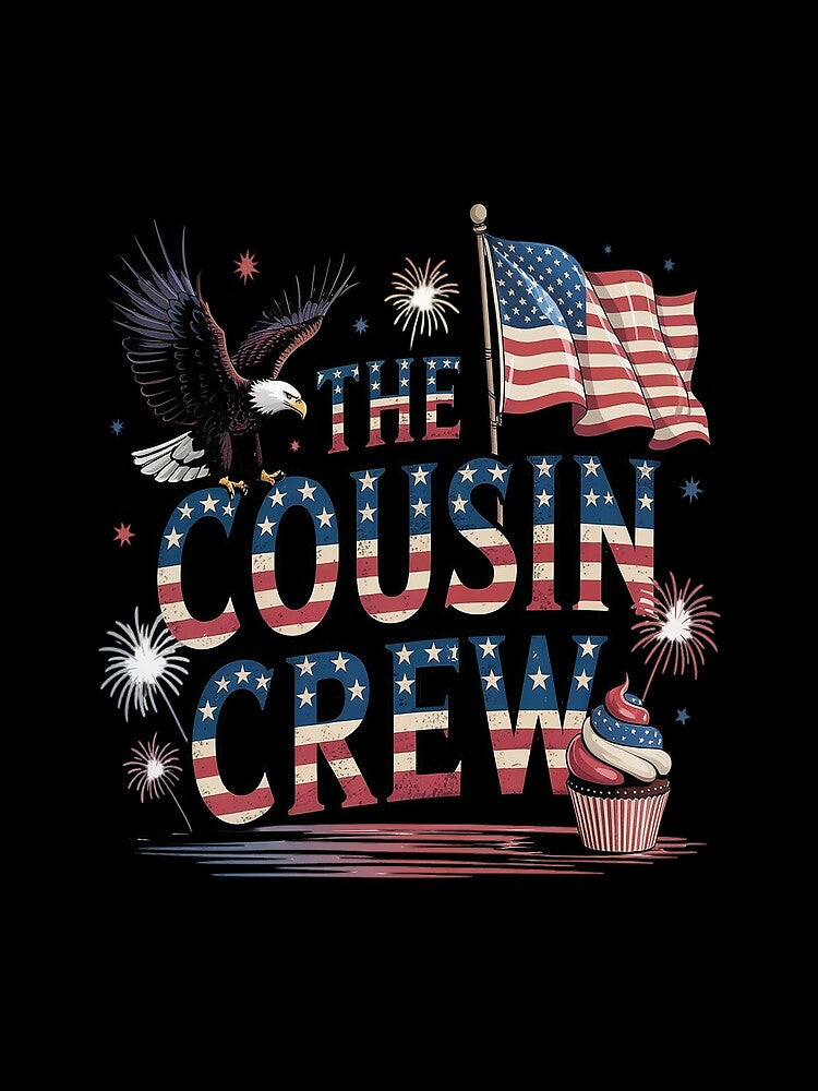 Cousin Crew 4th of July Matching Family Patriotic USA Flag by FluoroWave