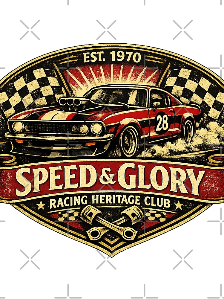 Speed & Glory – Vintage Racing Heritage Retro Emblem Design by Ivory Code