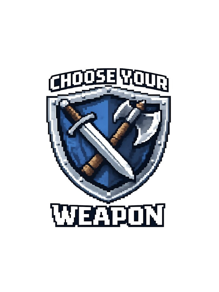 Pixel Fantasy Shield – Choose Your Weapon | Retro RPG Game Icon by stivemick