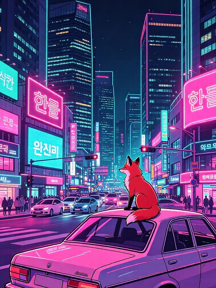 City Fox On Car At Night by mattewjoilen