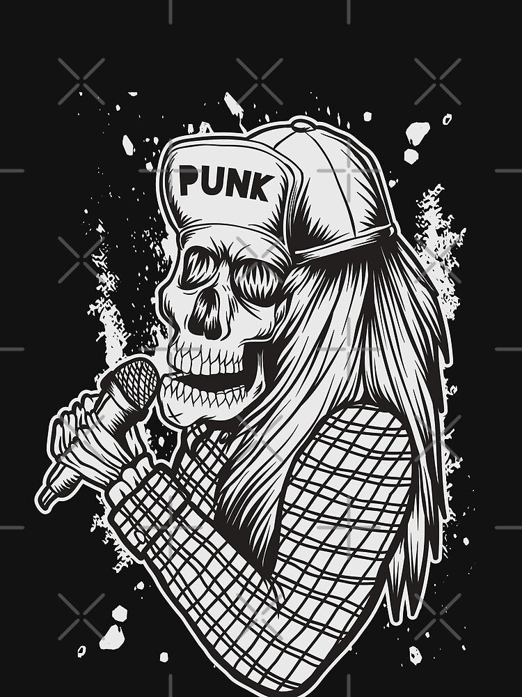 Retro Gutter Punk Skeleton Sketch by SLAG-Creative