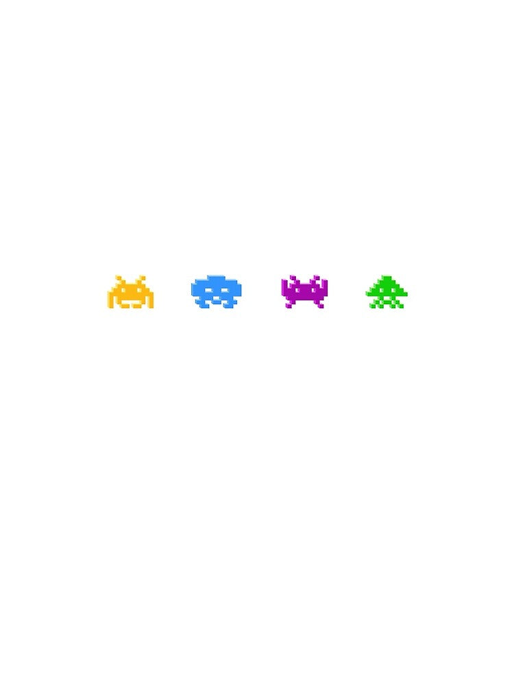 Classic Space Invaders 3D block horizontal by GeekShirts Shop