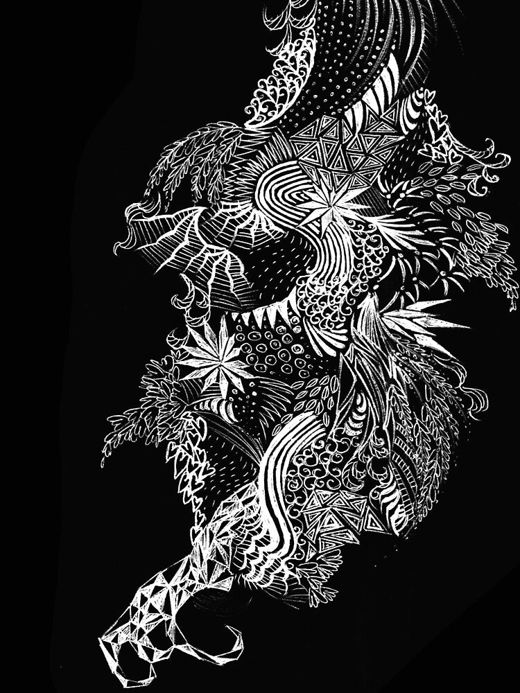 Flowing doodles on black by jaycejvr