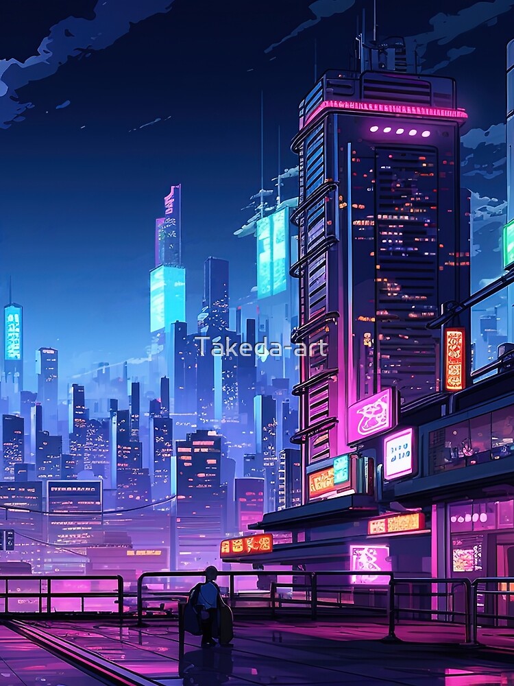 Cyberpunk Tokyo Rooftop by Takeda-art