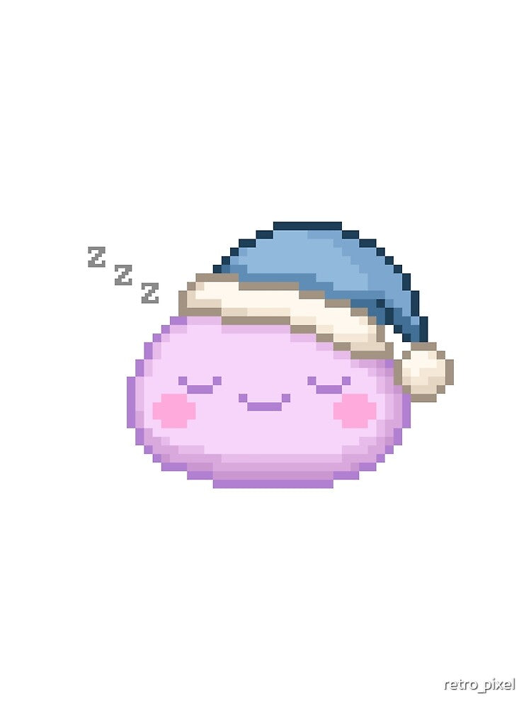 Sleepy Pixel Mochi - Cotton Candy by retro_pixel