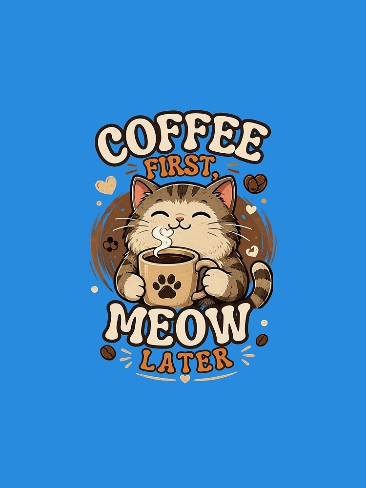 Coffee First Meow Later - Funny Cat Lover by muhammadkhafidh