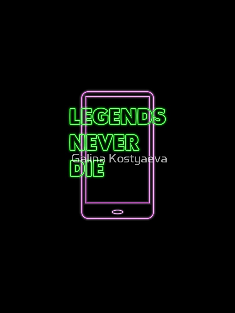 Legends Never Die Black T-shirt. by Galina Kostyaeva