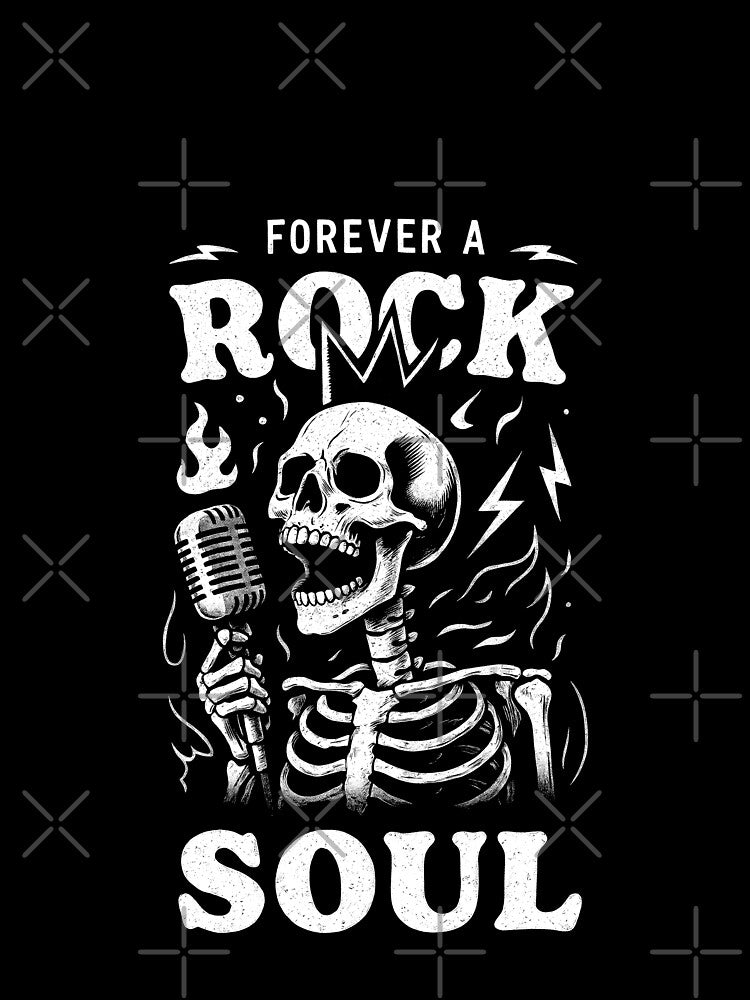 Forever a Rock Soul – Skeleton Singer by Monochromaniaus