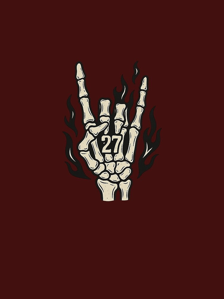 “Skeleton Hand 27 – Rock On Bones | Vintage Halloween Art” by FrameFlow