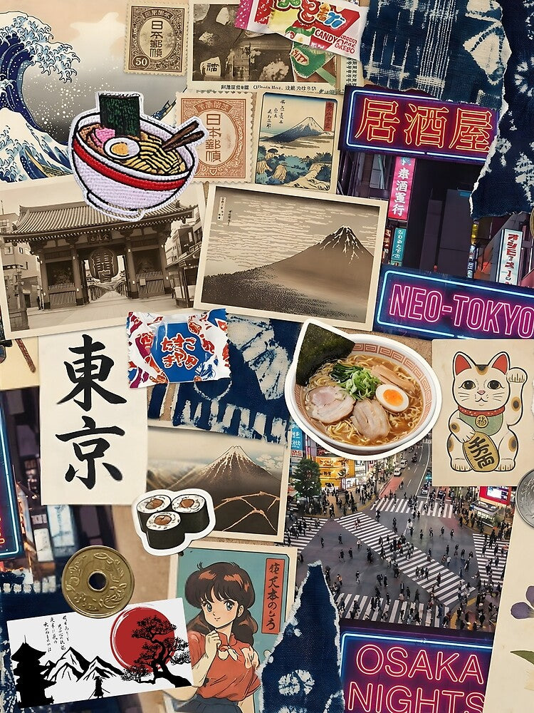 Japancore Collage Japanese Aesthetic Lifestyle Culture Kanji by GlueGunEnergy