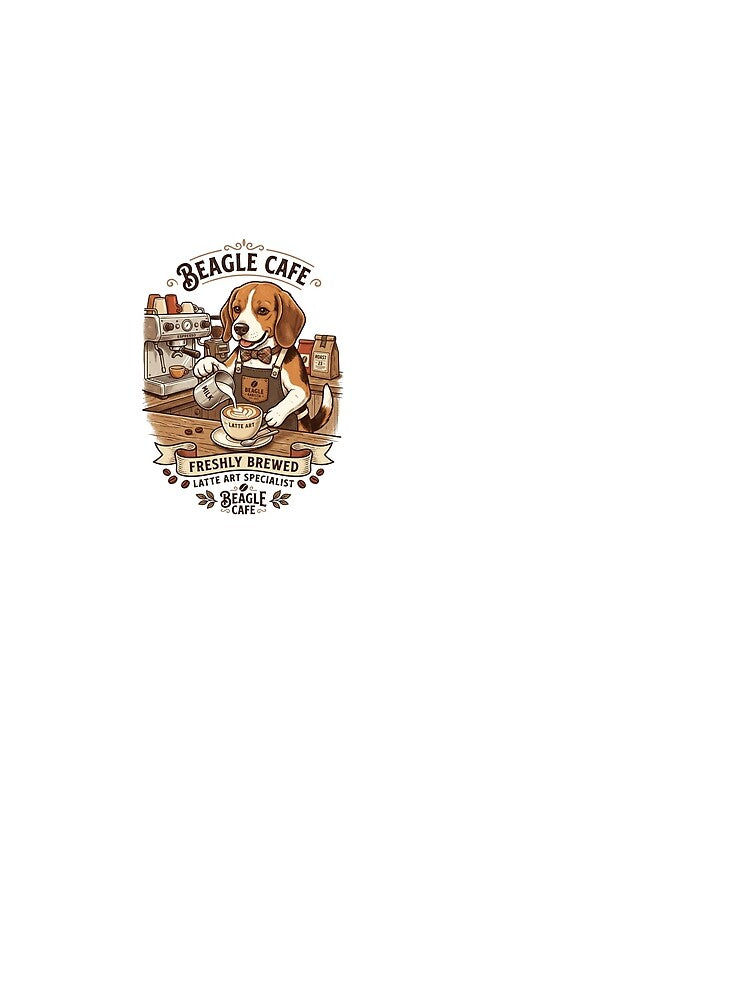 Vintage Beagle Dog Barista Coffee Latte Art by PictoVibe