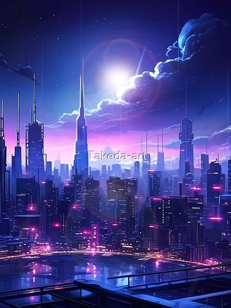 Cyberpunk Tokyo Waterfront by Takeda-art
