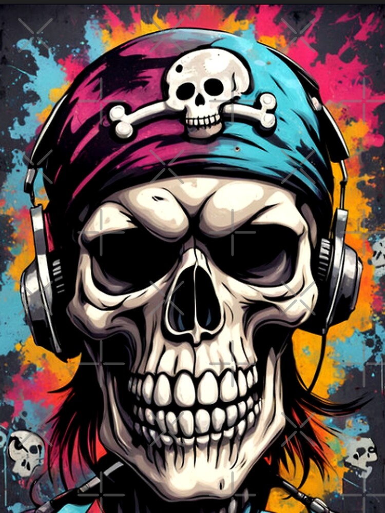 Skull Rocker Vintage Abstract Graffiti by TheDarkWardrobe