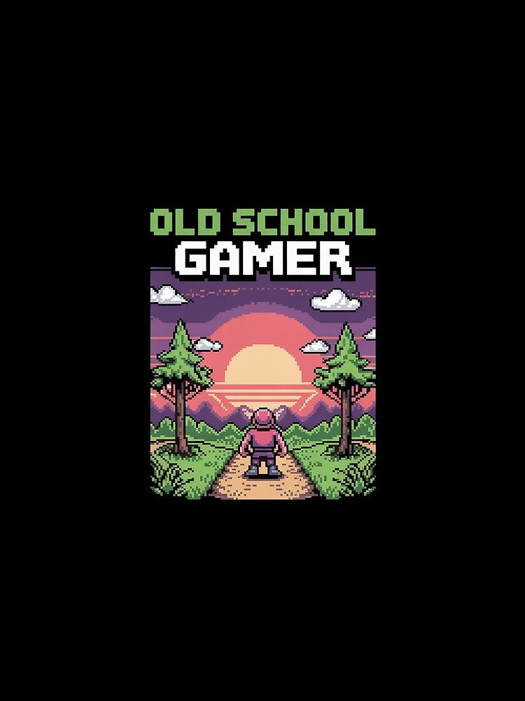 Old School Gamer Geek Pixel Video Gaming Console Fan by AquaKiev
