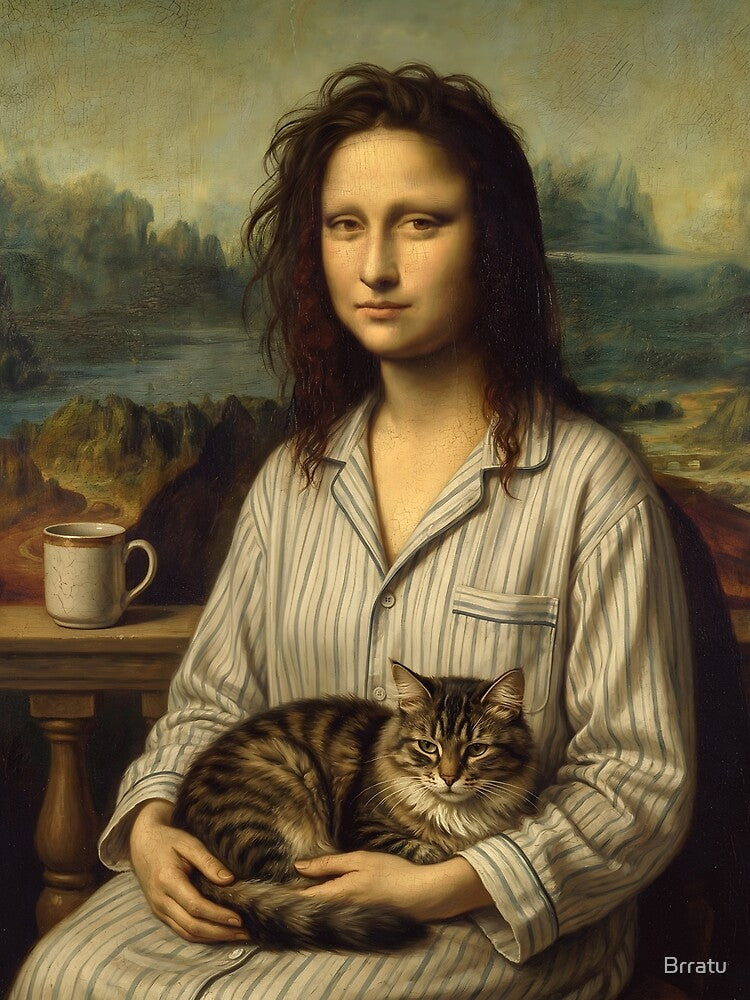 Mona Lisa Cat Morning Portrait by Brratu