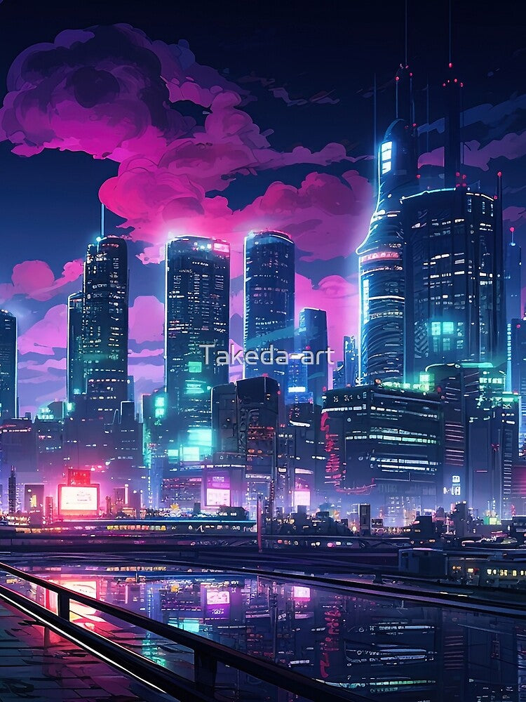 Cyberpunk Tokyo Riverfront by Takeda-art