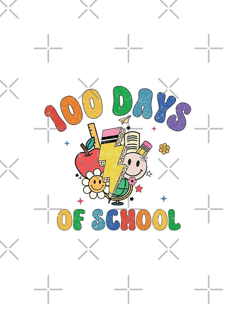 100 Days of School Retro Teacher Student by WildPalette-Art