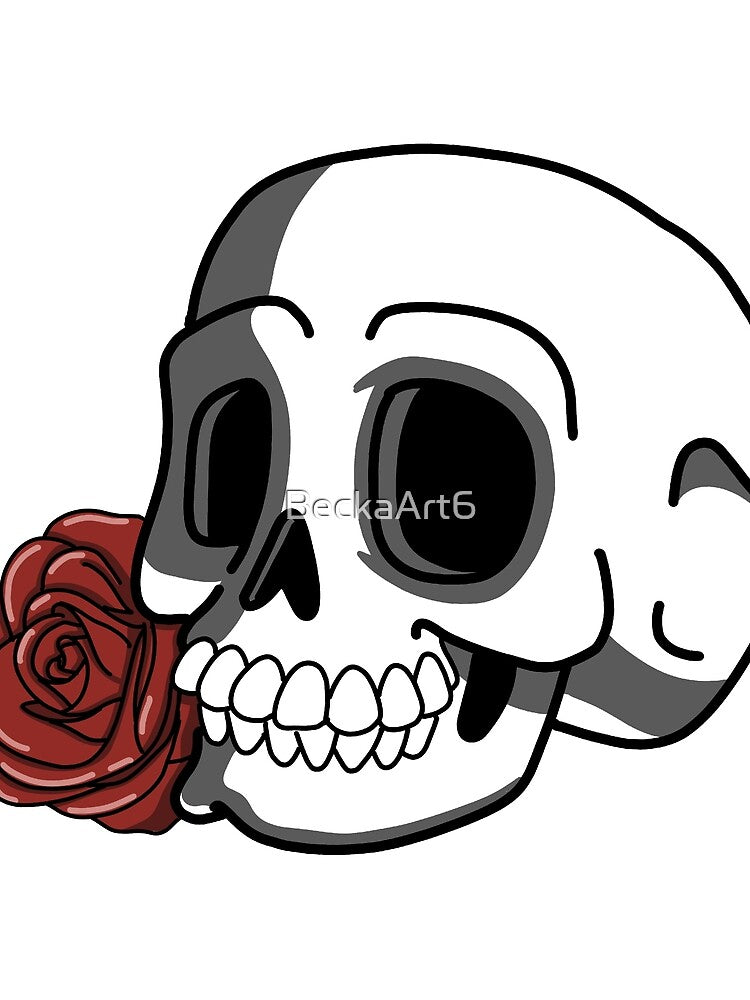 Skull and Rose by BeckaArt6