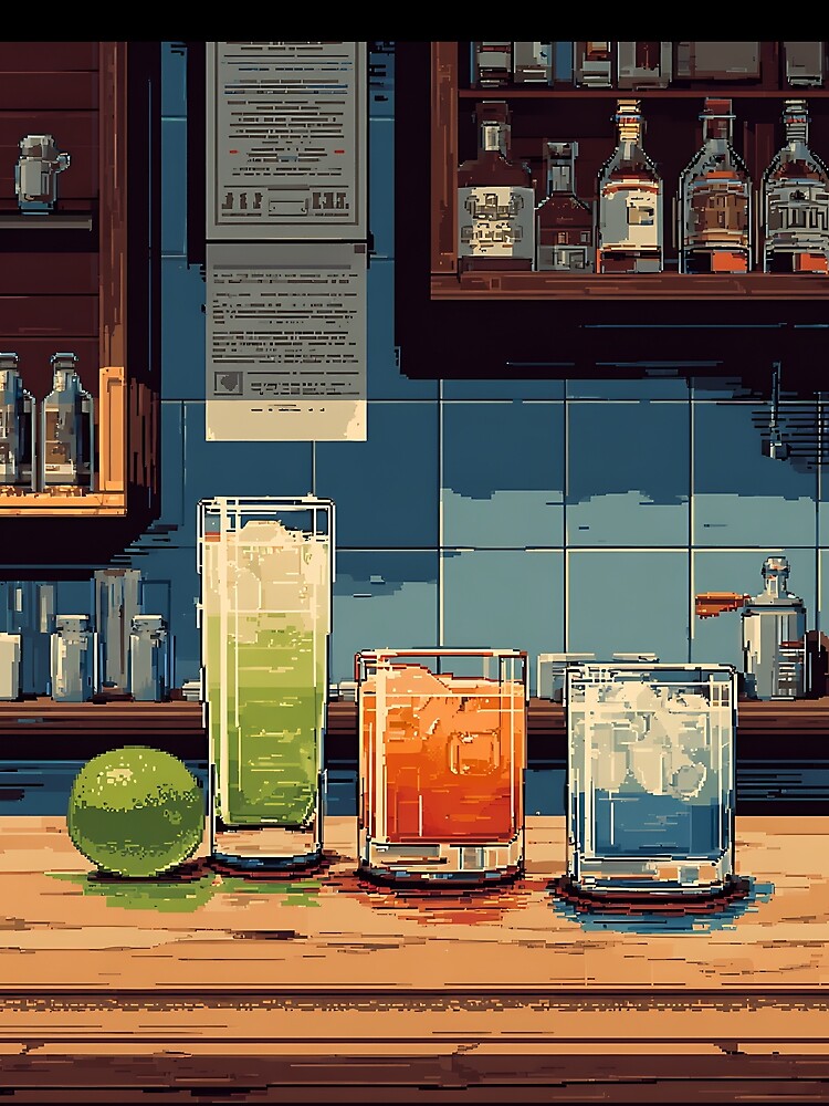 Retro Pixel Art Drink by bapupa