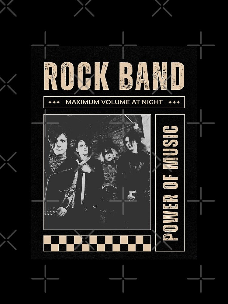 Retro Rock Band Brutalist Vintage Grunge Aesthetic by Dhenin Studio