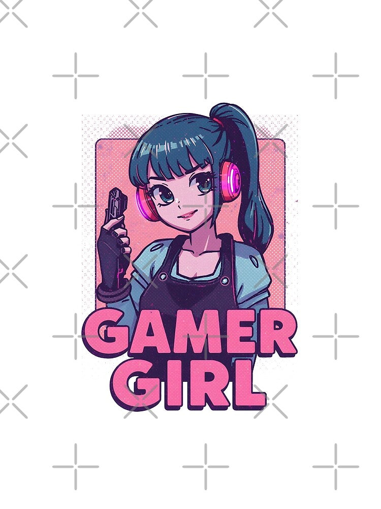 Gamer Girl – Retro Arcade Cute Girl by Dhenin Studio
