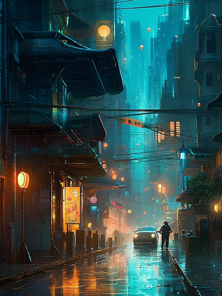 Lanterns in Electric Rain by FelisSimulata