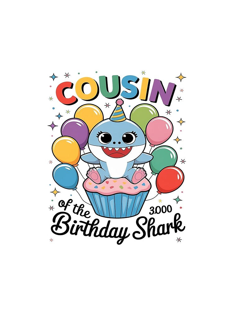 Cousin of the Shark Birthday Mom Matching Family by DigitaldeligArt