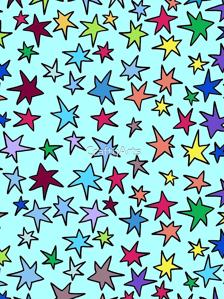 Doodle stars on blue by Carrie_Anne_Designs