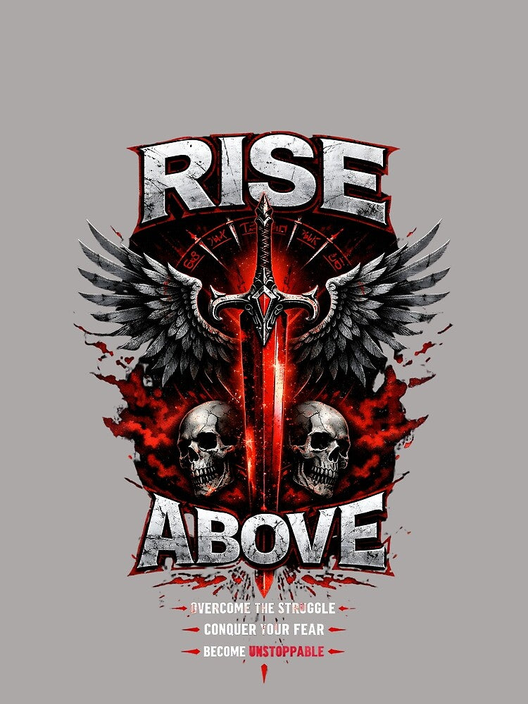 Rise Above Sword Streetwear Graphic Design by GOUR FASHION