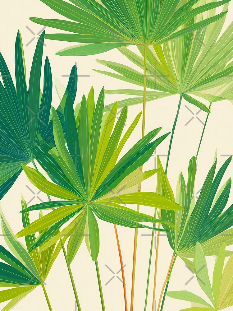 Tropical Palm Leaf | Minimal Botanical Illustration by BobaBunny76
