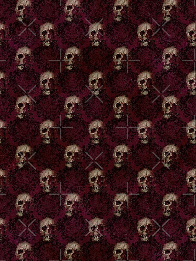 Halloween skull and damask - purple by CharlieCreates