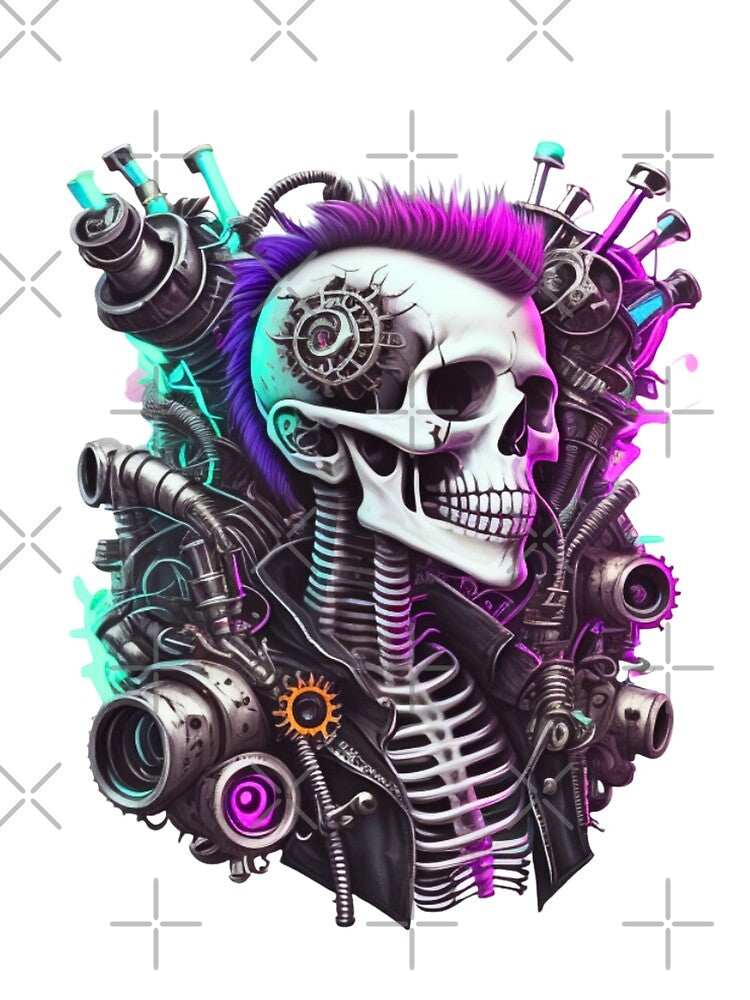 Vintage Punk rock skull neon attitude by risingphoenix6