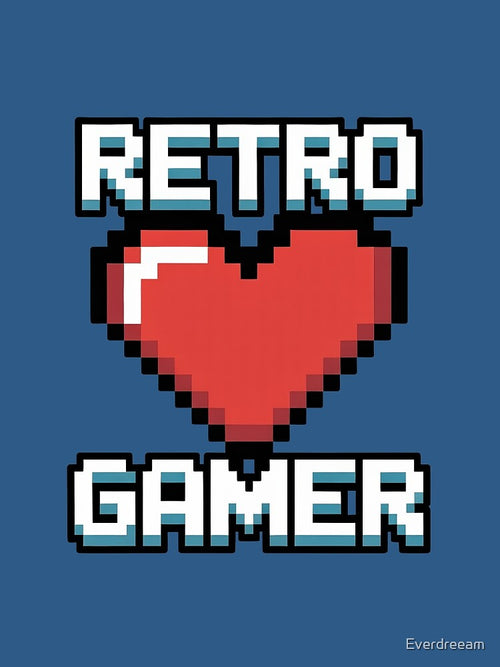 8-Bit Retro Gamer Pixel Heart by Everdreeam