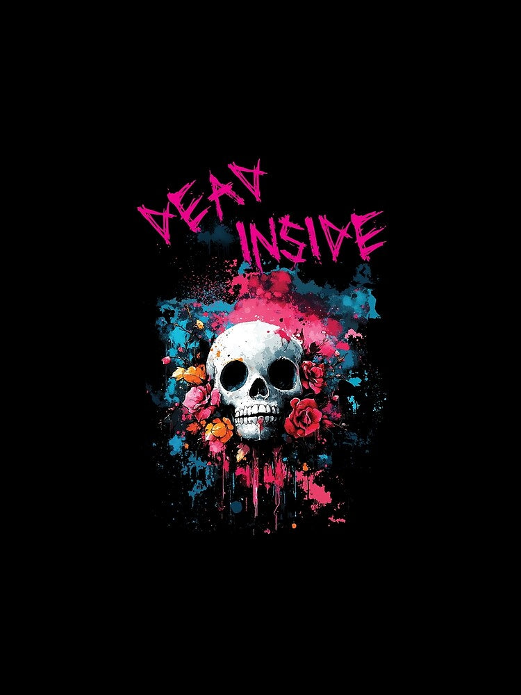 Dead Inside Goth Skull, Dark Humor by tiberius1023